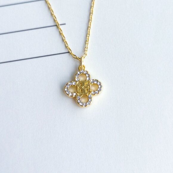 Tory Burch Kira Clover Pendant Necklace - Picture 1 of 4